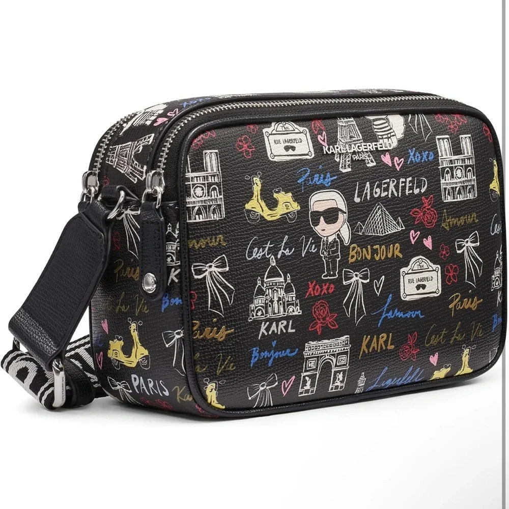 Karl Lagerfeld Multicolor Graphic Messenger Bag